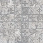 Crédence carrelage gris damassé DW6003 avec motifs floraux et arabesques élégants en tons de gris
