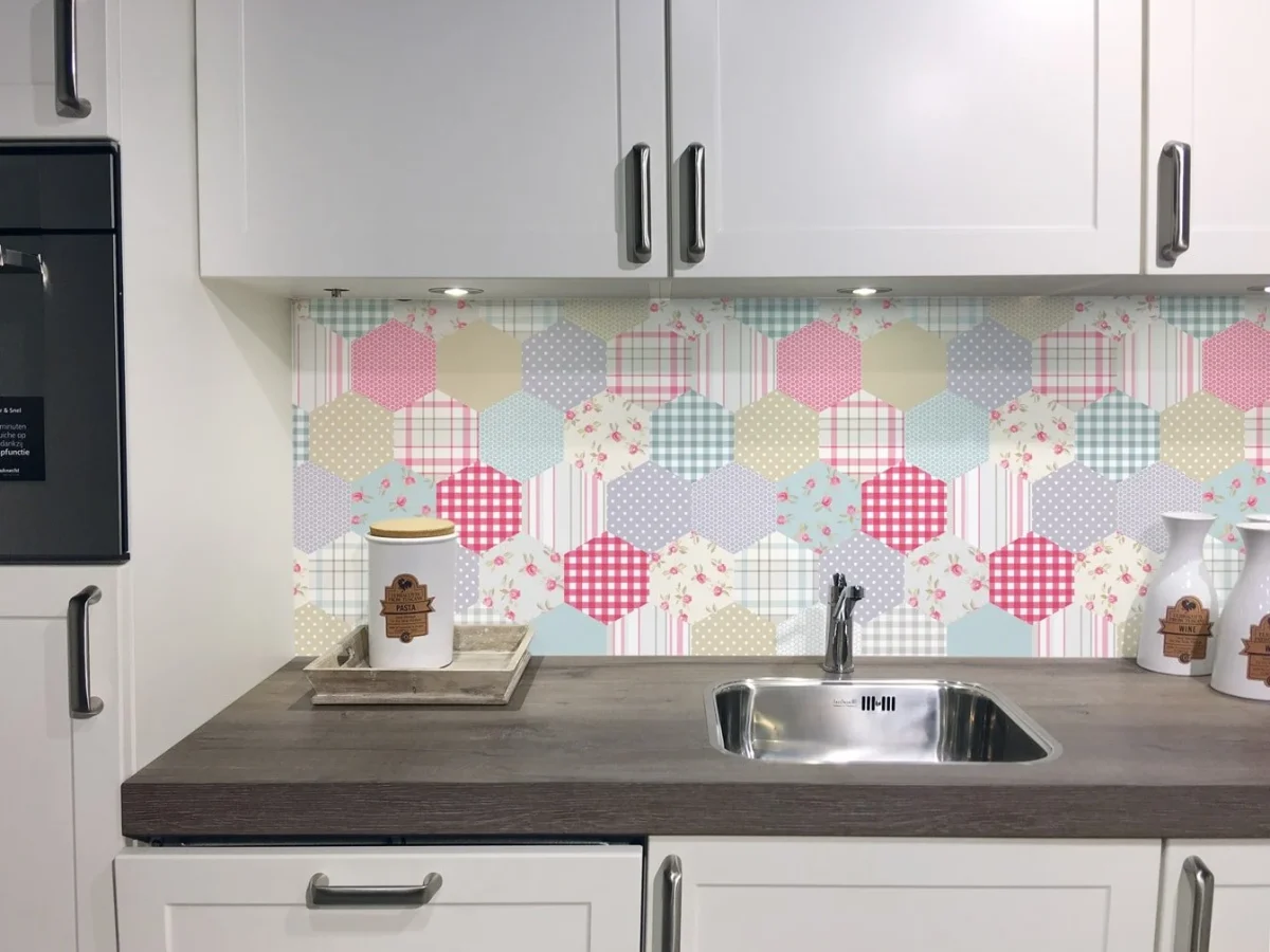 Spatwand met print - Hexagon Patel Tegels