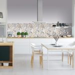 Backsplash with print - Mosaic Flowers