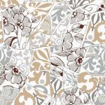 Backsplash with print - Mosaic Flowers