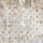 Crédence carreau floral patiné DW6026 avec carreaux de ciment vieillis en gris et tons terreux