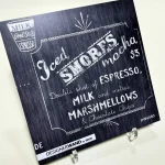 Backsplash with print - Koffie Café Menu — Staal