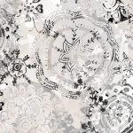 Crédence Dreamcatcher DW6089 avec mandalas et motifs floraux en noir et blanc sur fond gris