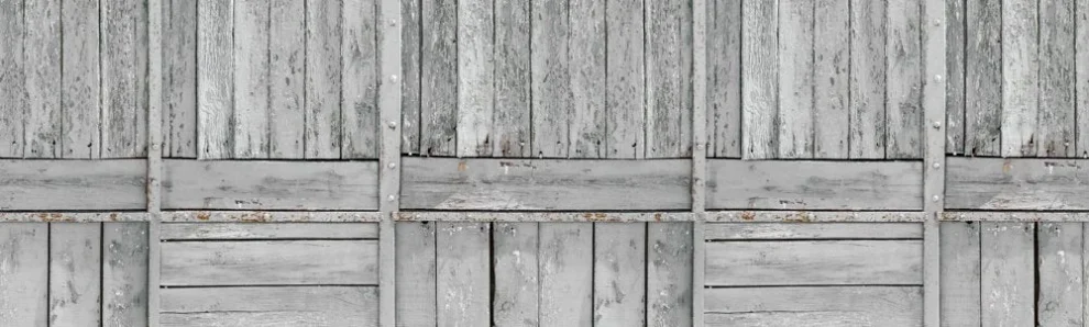 Crédence en bois DW7058 avec planches grises patinées en motif porte de grange