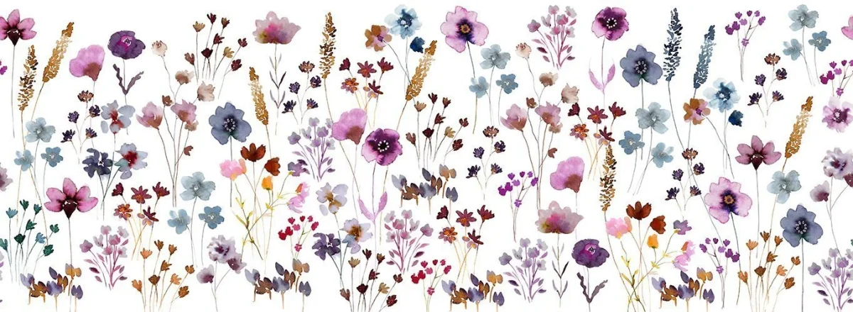 Waterverf Bloemen - Spatwand Staal DW7285