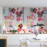 Spatwand met print - Grafische Bloemen