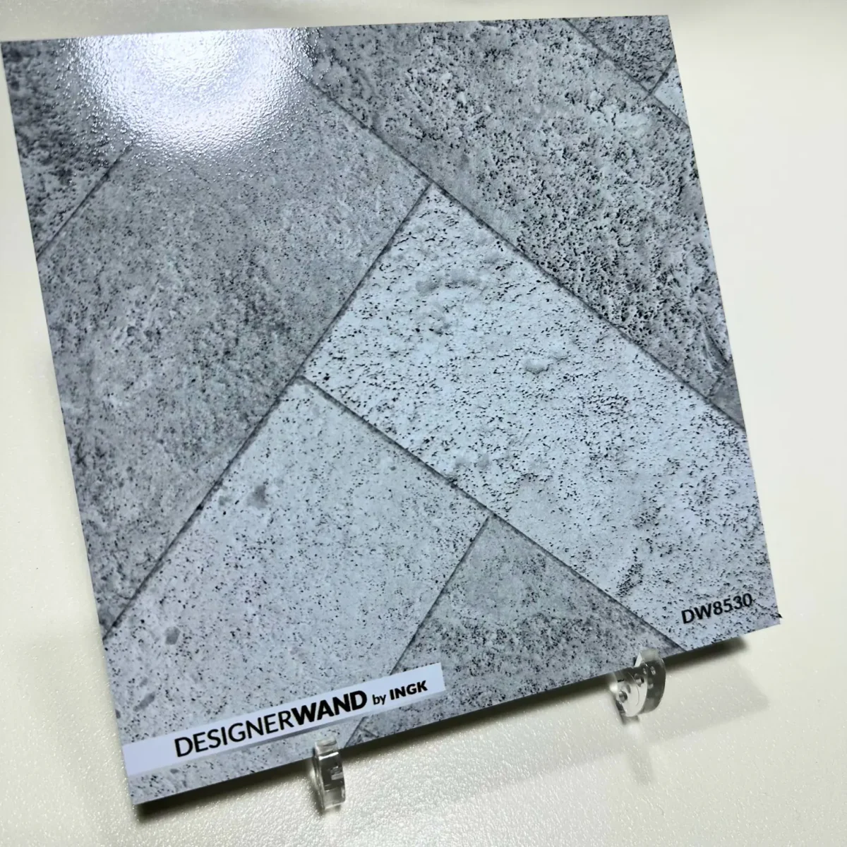 Keuken achterwand staal DW8530 herringbone visgraat tegel grijs