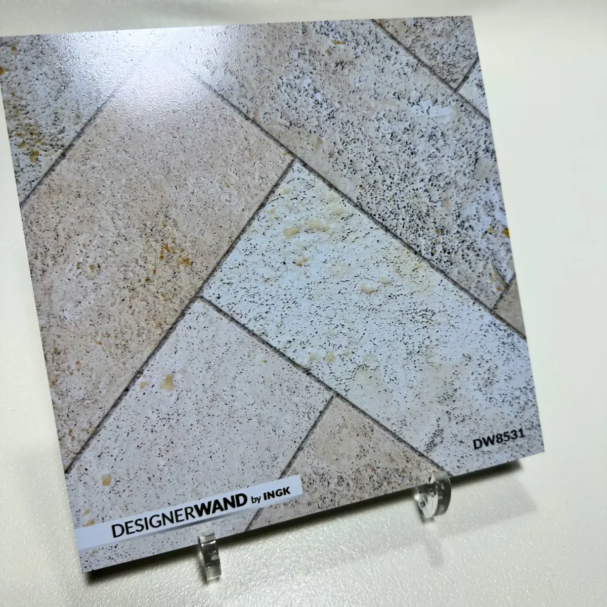 Keuken achterwand staal DW8531 herringbone visgraat tegel beige