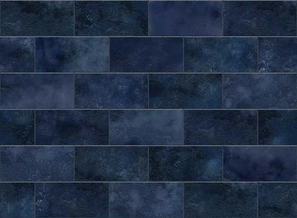 Crédence navy blue carreau métro DW8544 avec surface émaillée patinée