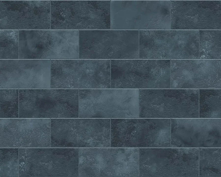 Crédence carreau métro gris-bleu pétrole DW8545 avec effet émaillé patiné aux tons bleu-gris feutrés