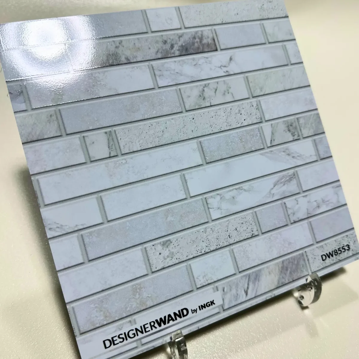 Keuken achterwand staal DW8553 marmer tegel ontwerp