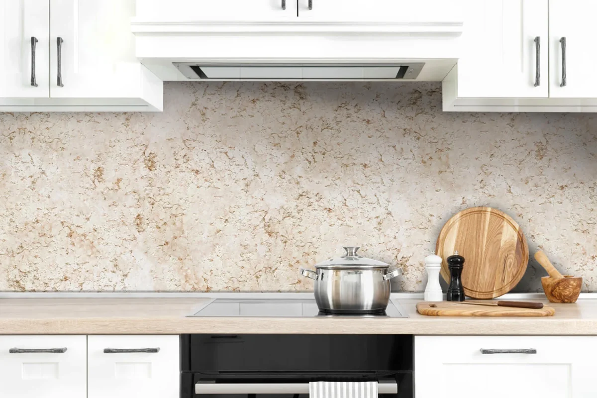 Beige marmeren spatwand DW8601 voor keuken achterwand