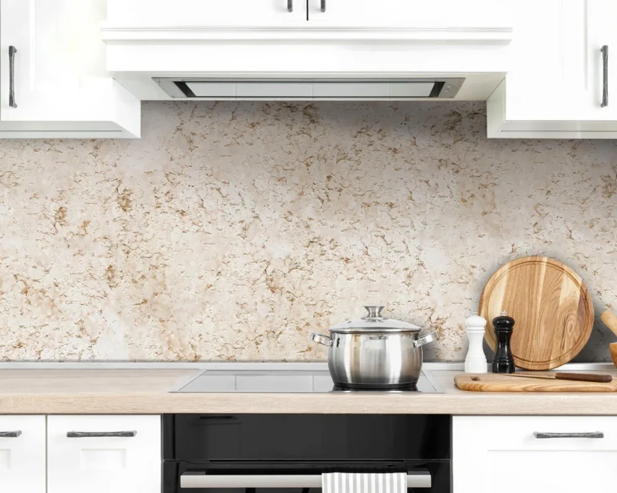 Beige marmeren spatwand DW8601 voor keuken achterwand