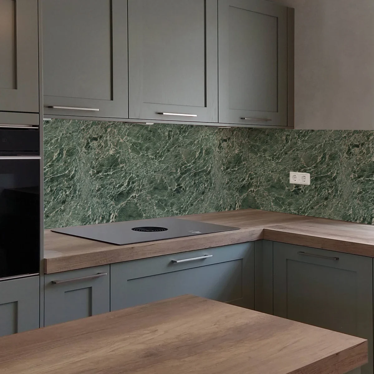 Groene marmer spatwand DW8615 voor keuken achterwand