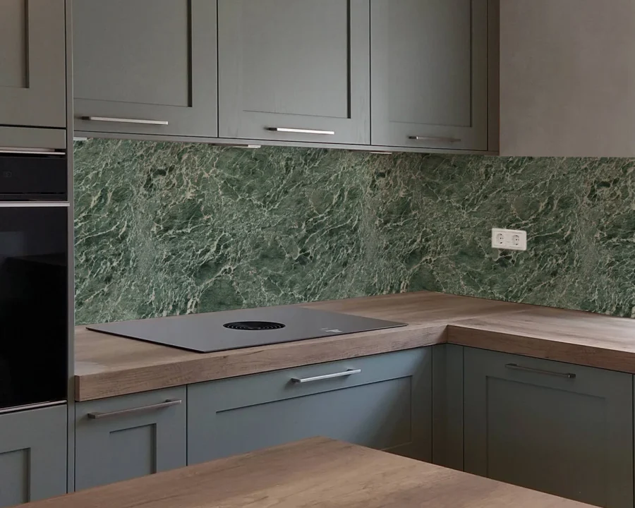 Groene marmer spatwand DW8615 voor keuken achterwand