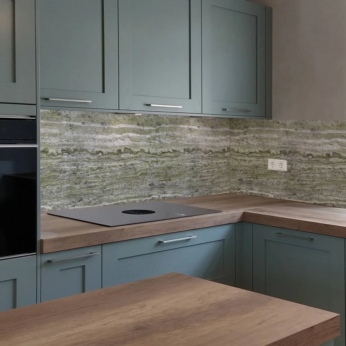 Green marble backsplash DW8617 for kitchen