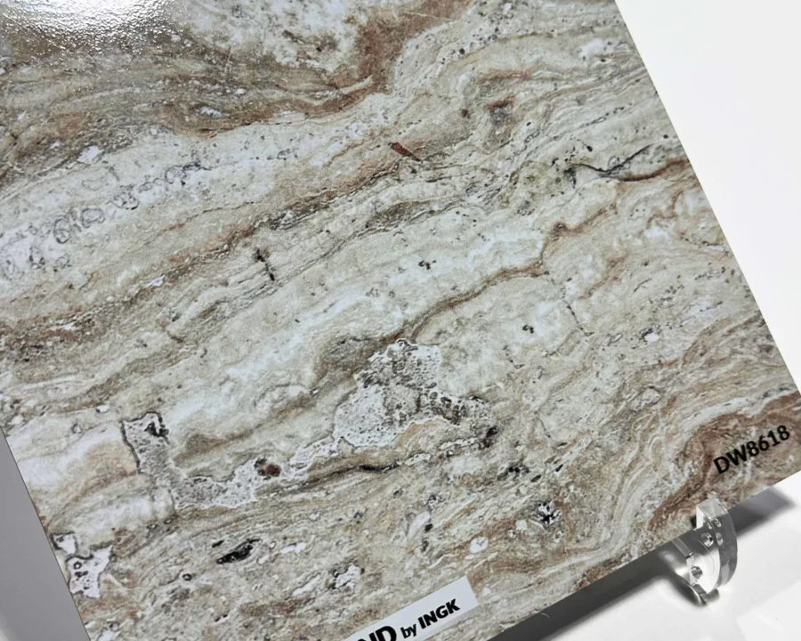 Muster der Küchenrückwand DW8618 Taupe Marmor mit sanften Taupetönen und Marmoradern