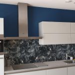 Donker Marmer Blauw Grijs - Spatwand - DW8619