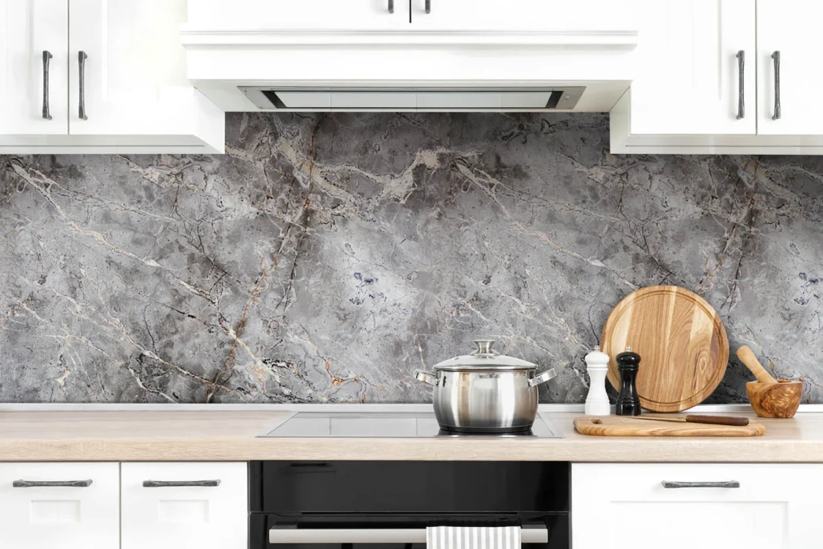 Grijze marmer spatwand DW8627 voor keuken achterwand