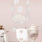 Kinderbehang Elephant In The Room, Pink