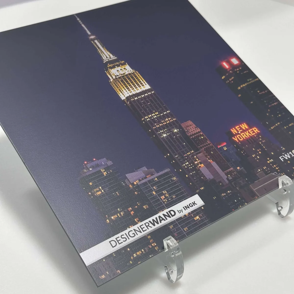 Sample New York By Night backsplash FW1001 with illuminated Manhattan skyline