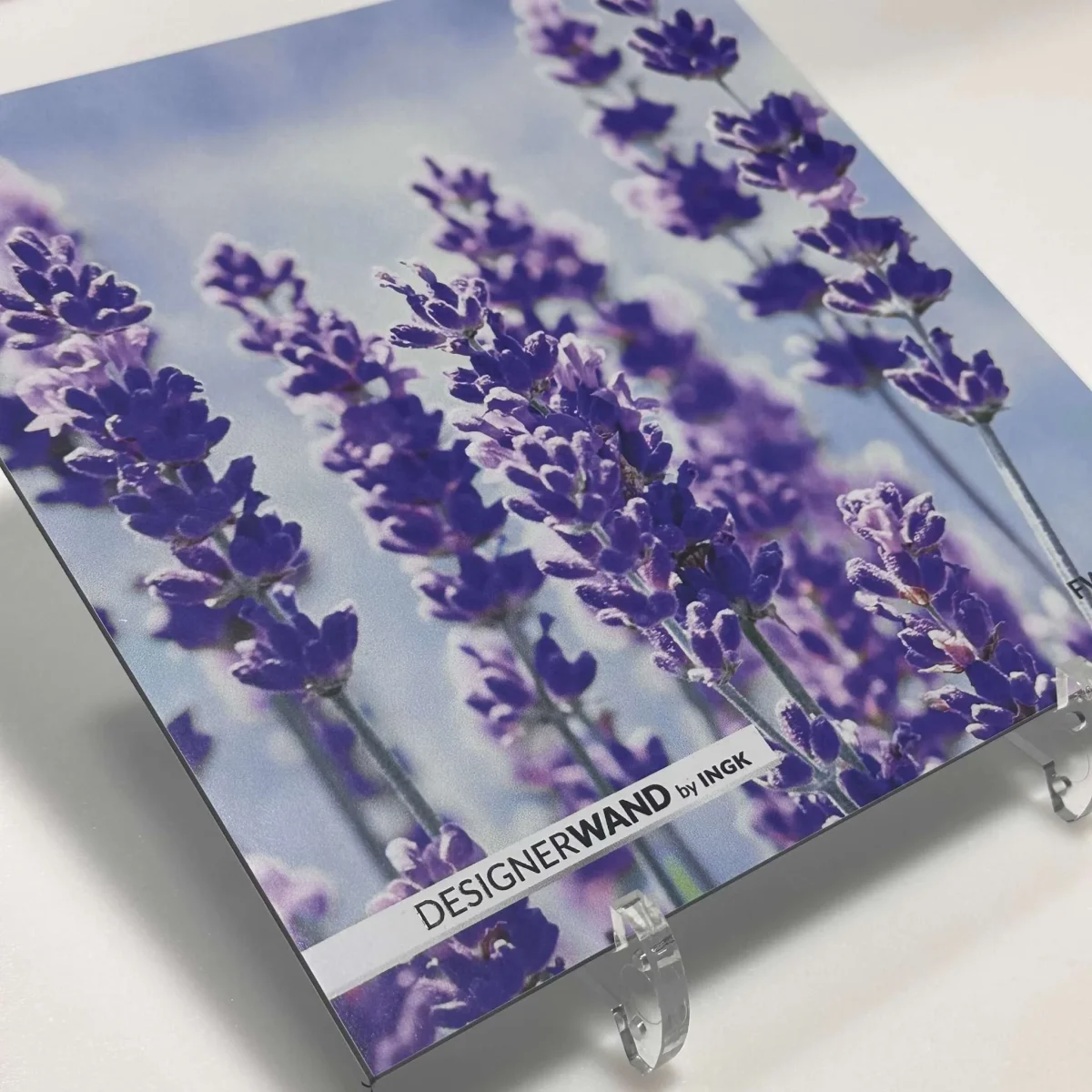 Sample of Lavender backsplash FW1015 with purple lavender flowers against a blue sky.