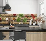 Houten keuken achterwand met kruiden - DW4412