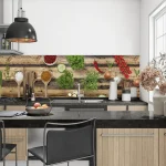 Houten keuken achterwand met kruiden - DW4412