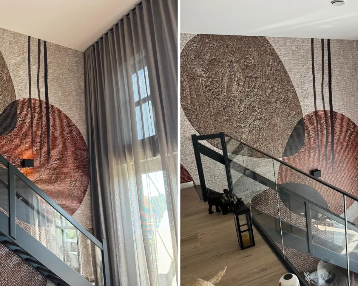 Twee voorbeelden van het BOHO behang bij een klant thuis.