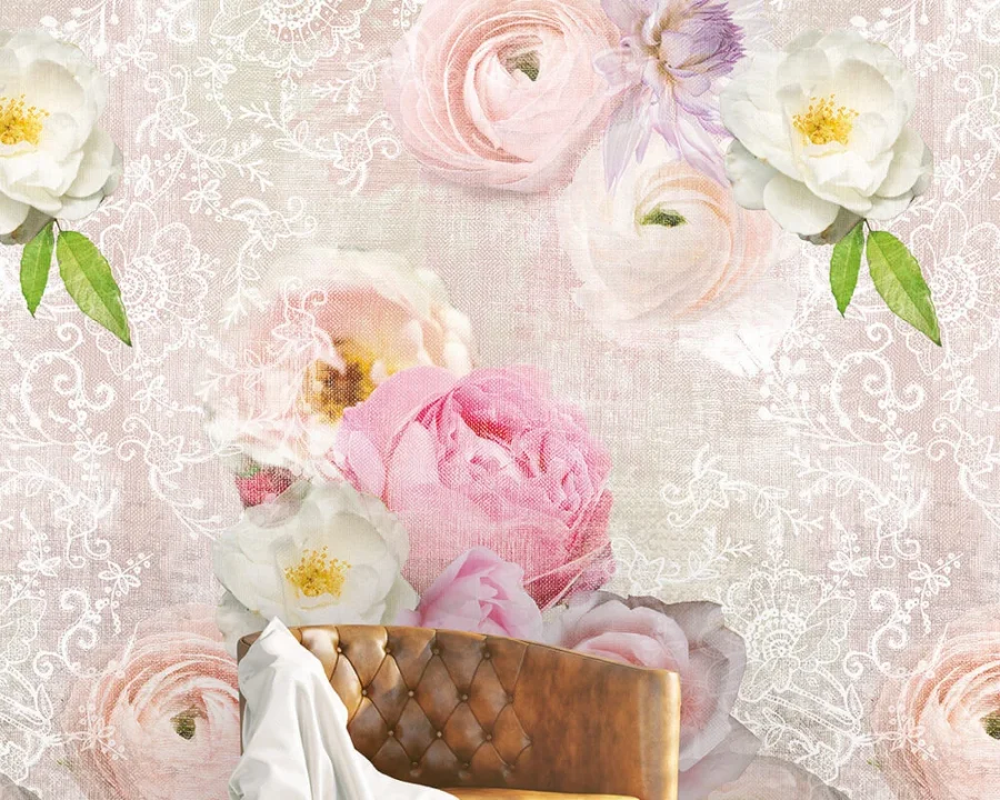 Lacy Spring - Colour Choc Behang