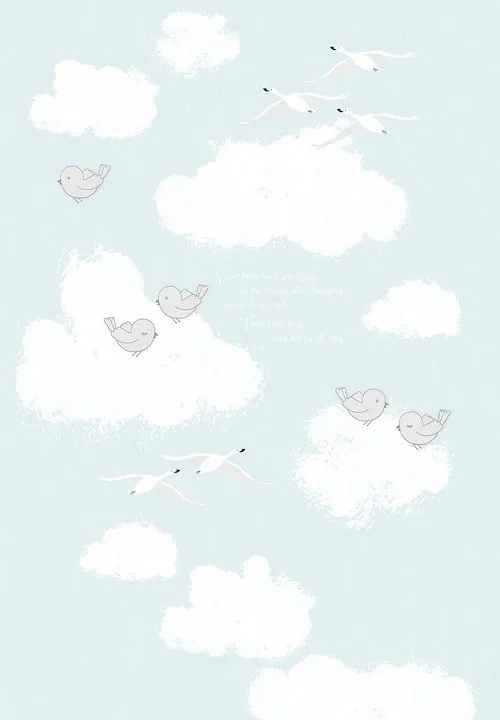 Kinderbehang Sweet Clouds Blauw