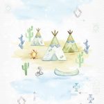 Kinderbehang Tipi Time Green