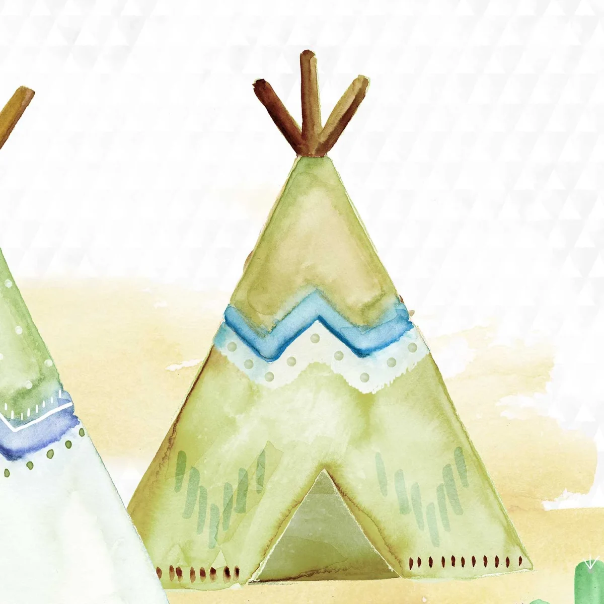 Kinderbehang Tipi Time Green