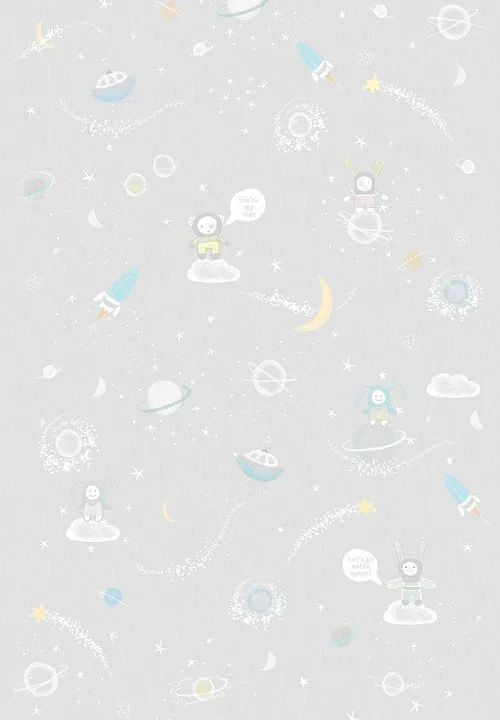 Kinderbehang Galaxy Grijs