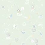 Kinderbehang Galaxy Groen