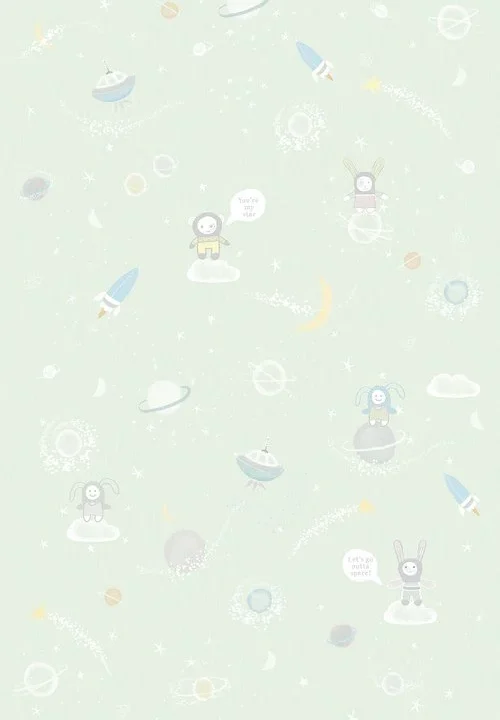 Kinderbehang Galaxy Groen