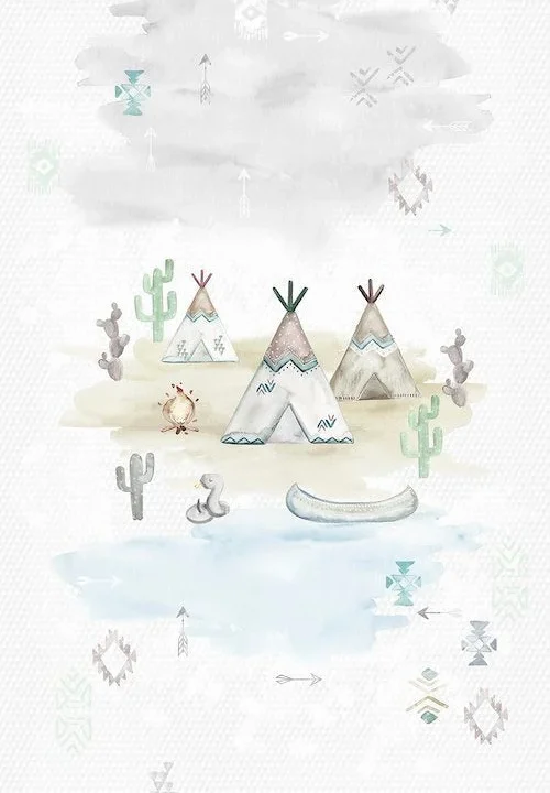 Kinderbehang Tipi Time Grey