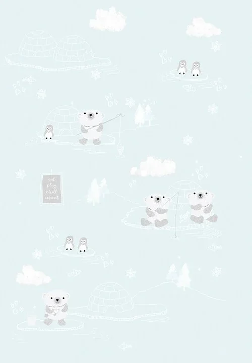 Kinderbehang Arctic Blauw
