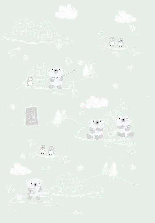 Kinderbehang Arctic Groen