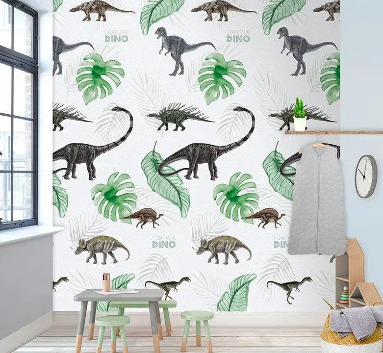 Kindertapete Abby & Bryan - Dino in my room
