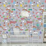 Kinderbehang Abby & Bryan - Graffiti baby Grey