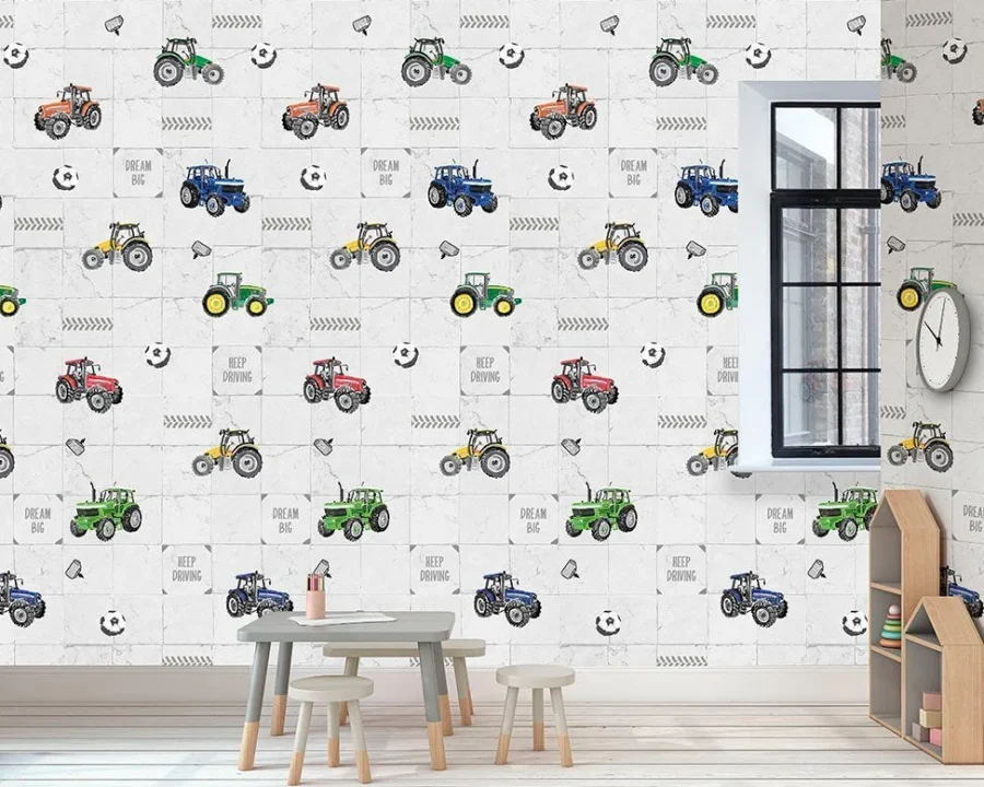 Kindertapete Abby & Bryan - Tily tractor