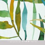 Wallpaper Colorful - Big Leaves white (INK7301)