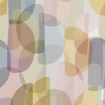 The design shown flat: transparent ovals in pastel yellow, pink and blue