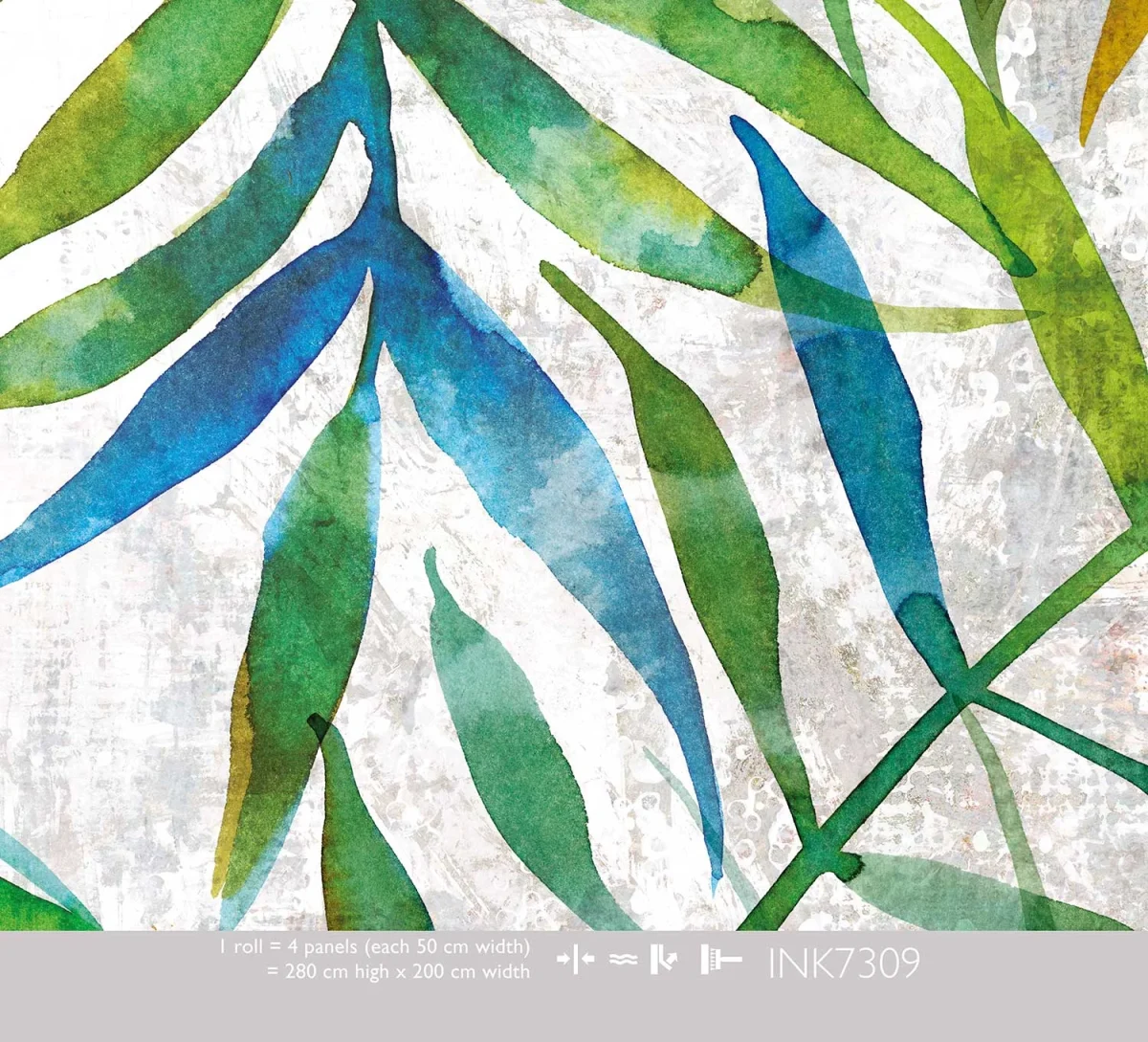 Behang Colorful - Big Leaves Wall (INK7309)