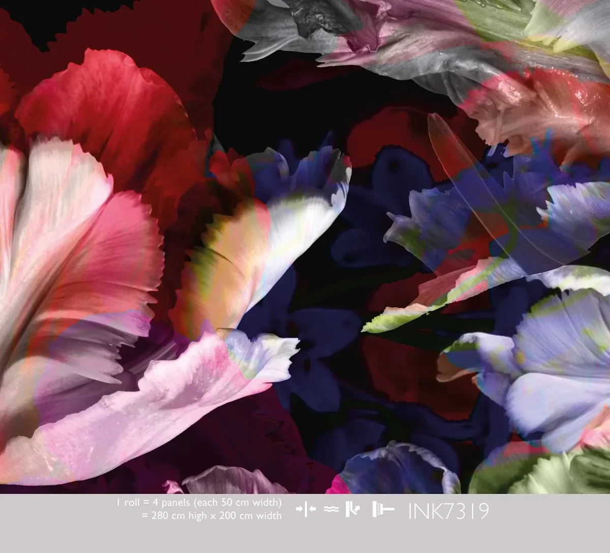 Papier peint Colorful - Flower Explosion (dark) INK7319