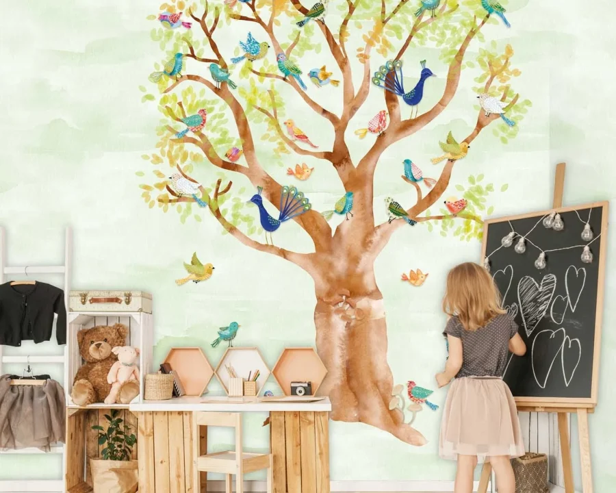 Kate & Andy Behang - Birds In Tree (Green)