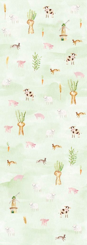 Kate & Andy Tapete - Barnyard (green)