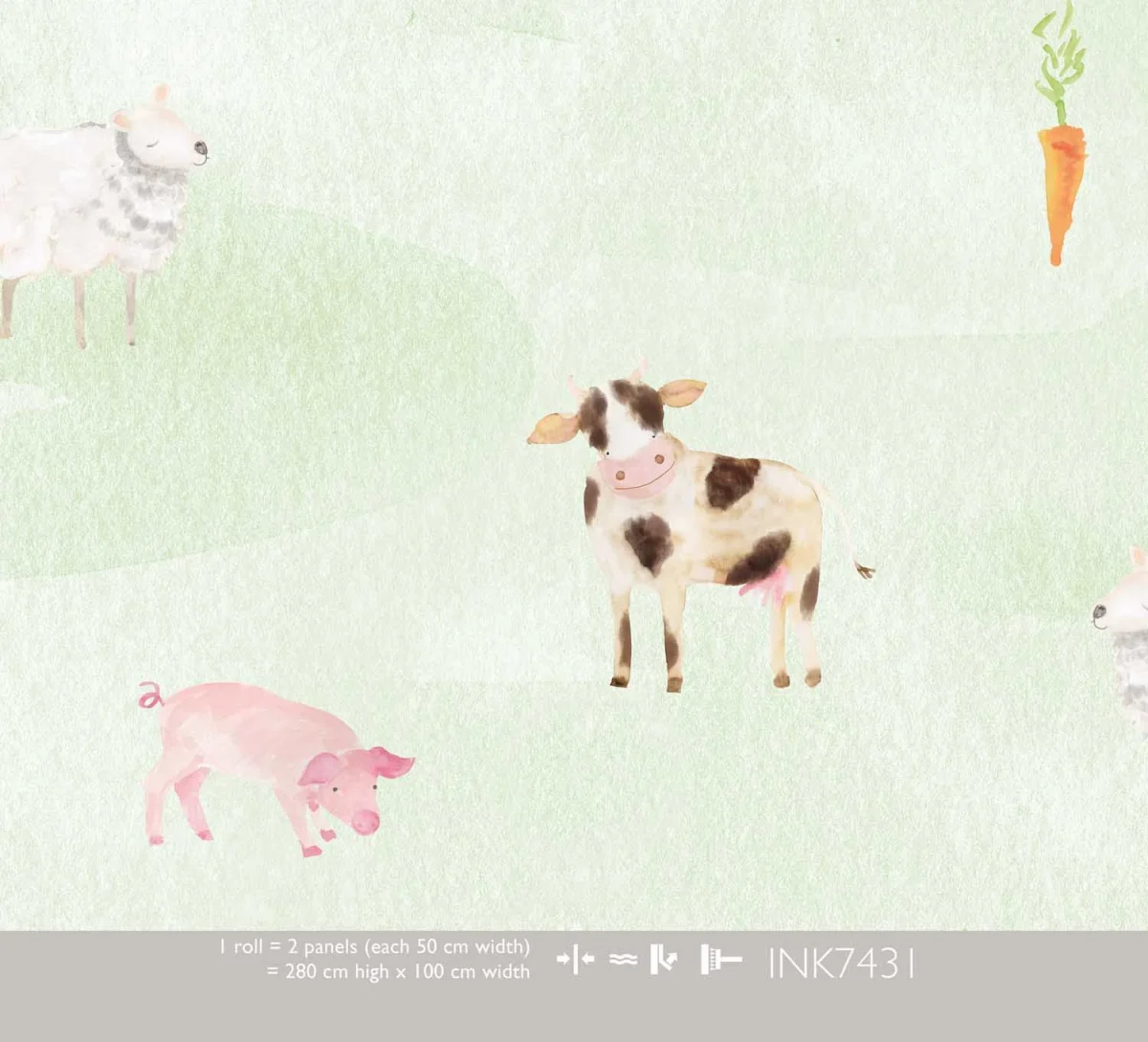 Kate & Andy Tapete - Barnyard (green)