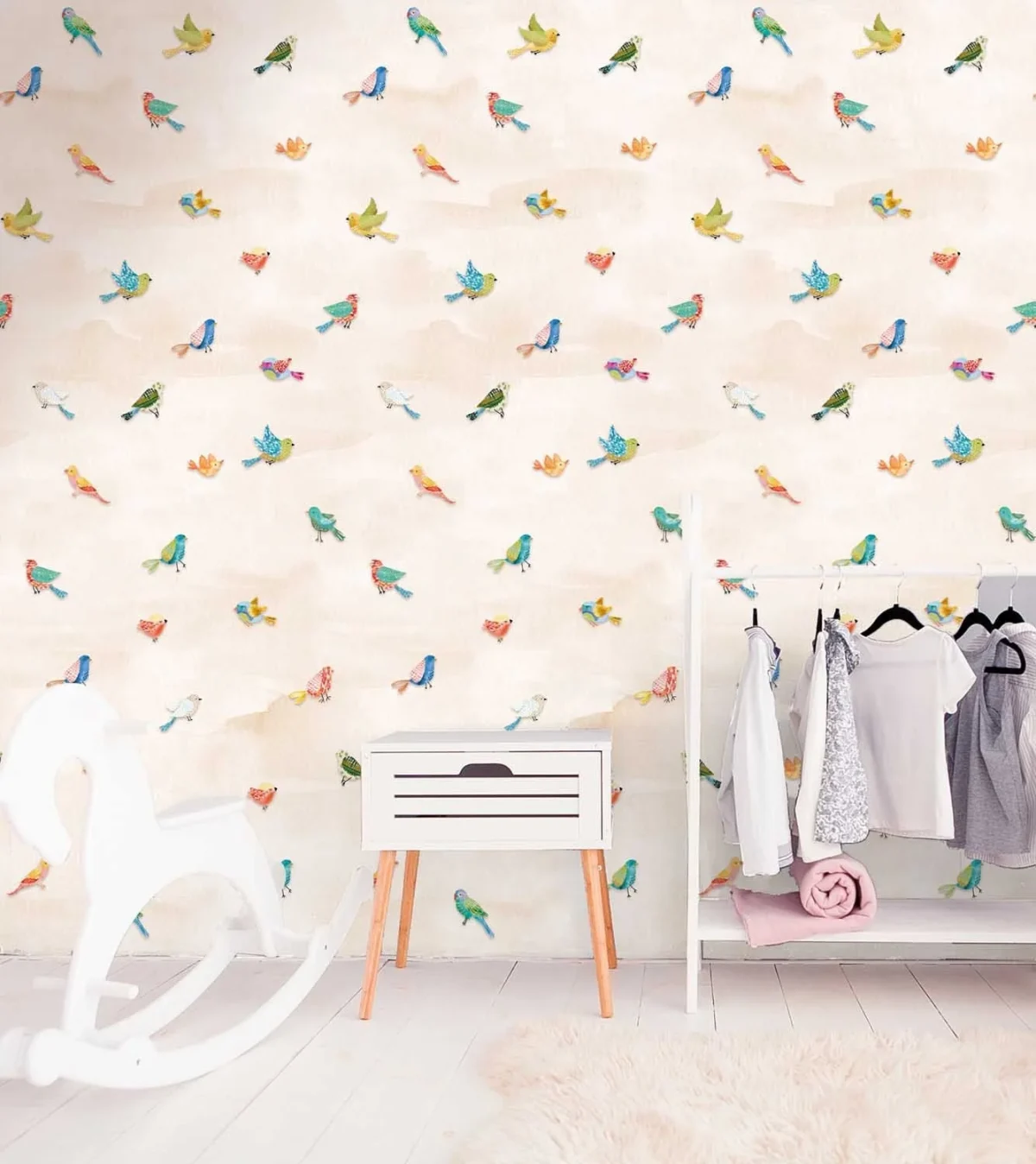 Kate & Andy Papier peint - Fun Birds (sand)